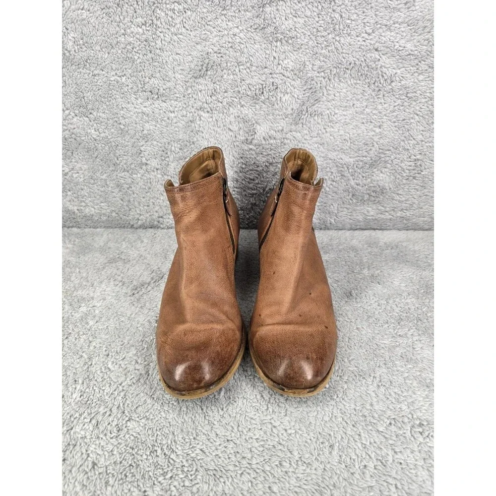 Clarks Maypearl Ramie Boot Women Size 9 Brown Leather Bootie Block Heel Comfy
